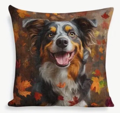 Bernese collie leaves - leaves, double